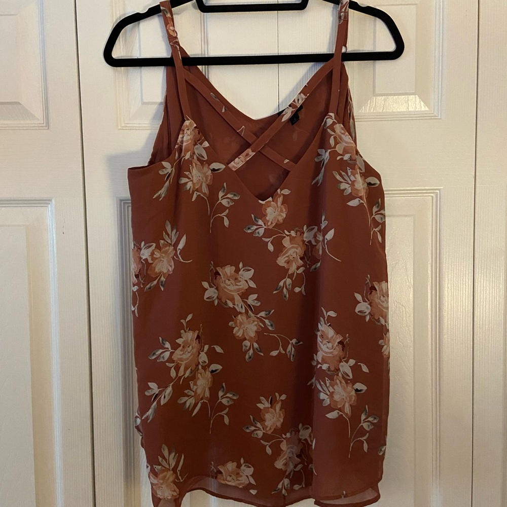 Floral Spaghetti Strap Top - Rust